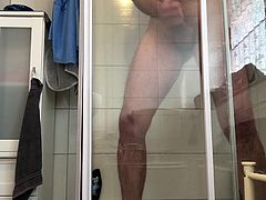 Cumshot in bathroom