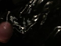 Wank & cum with latex glove