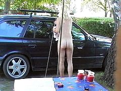 Chrissi, German Slut Naked Car Cleaning!