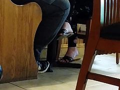 Candid Bare Feet in Sandals
