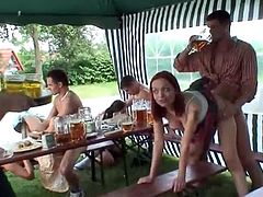 Milfs drank beer on the sexual orgy at Oktoberfest - More On HDMilfCam.com