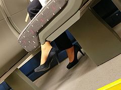 Heels at the Metro in Brussels