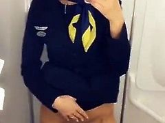 Latvian stewardess play with pussy