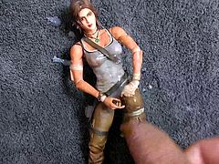 Cum tribute for Lara Croft