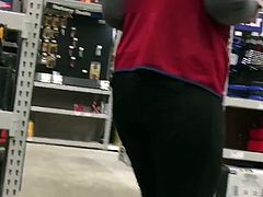 Juicy Ass and Hips Pawg Clerk Black Sweats Squat