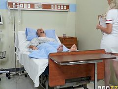 the sexy nurse fucked keiran right in the hospital ward