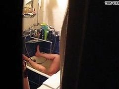 Hidden masturbating in shower using water jet part 1