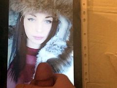 Dawn Willow in a fur coat - Cum Tribute