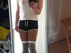 stripey stockings sissy