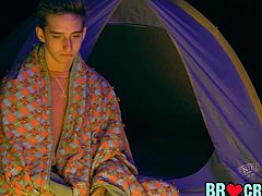 Playful stepbrother pounded raw in front of a camping fire