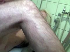 Check out this smoking hot and horny amateur blonde MILF taking a hot piss and getting her pussy drilled.Watch her sucking and fucking in HD.