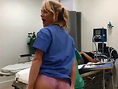 Nurse showing off her tits in ER