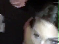 Gf pounds her throat with my cock
