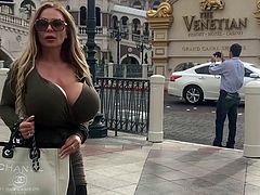 A fanmade social media compilation of this blonde gorgeous Hungarian milf with some gigantic and awesome Fake Tits...