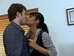 Priya Anjali Rai is trying to get some tips out of James Deen but it she ends up getting man juice instead
