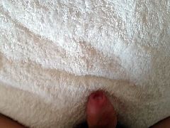 Towel Humping with Creamy Cum Climax!