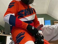 Wank in MX Gear and cum