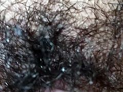 Fingering Wife's Wet Hairy Pussy