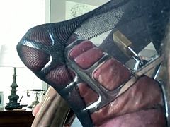 Chastity Cage Cock Smack with Cum