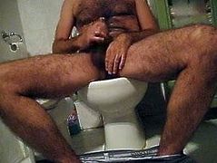 My dad in the toilet