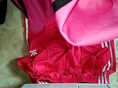 Cum On pink Adidas Firebird Trackpants