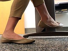 Coworker sexy candid shoe dangling!