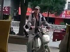 Hard in public and on his bike