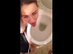 Girls licking toilets and drinking piss