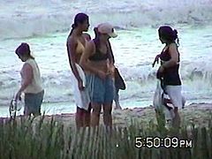 Girls Changing Clothes on The Beach