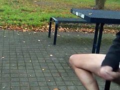 German daddy wanking outdoor