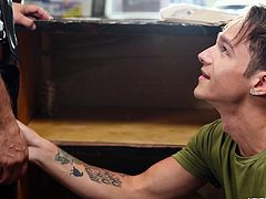 This teen boy came to my bar early in the morning, and knowing his intentions I invited him inside my counter. He pulled my pants down and sucked my big dick so that I could moan in pleasure and cum in his mouth. Then in the end he also licked my tight asshole. Join now!