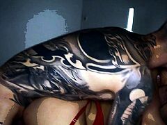 Hardcore Amateur Anal Sex Tattooed Brunette