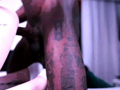 Horny blonde bimbo takes hard big black cock pounding