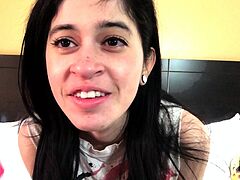Lovely Amateur teen brunette masturbating outdoor