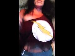 Cute amateur brunette naughty in solo jerking show on camera