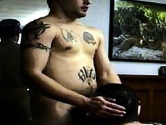 Horny gay hard mouthfucked by str8 jock