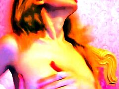 cumshot Sexy Redhead Teen Plays with Silicone Tits