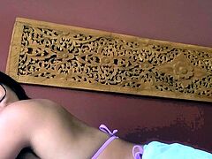 Stunning booby asian babe hot solo toying action