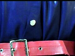 Latex slut solo anal masturbation